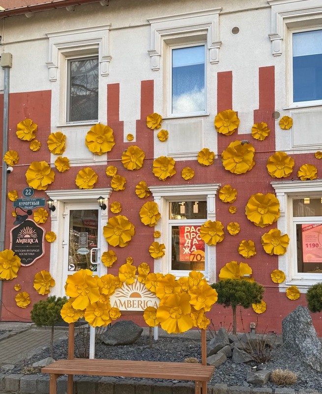 Professional decoration for Amberica store. Wall